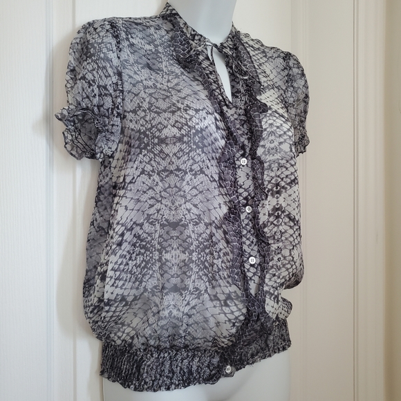 🎉3/$39 Zara Snakeskin Sheer Blouse - Picture 6 of 10